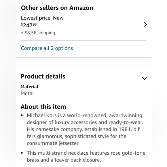 NEW NIB MICHAEL KORS 3 LAYER ROSE GOLD NECKLACE MK HEART BOXED JEWELRY - Picture 3 of 11